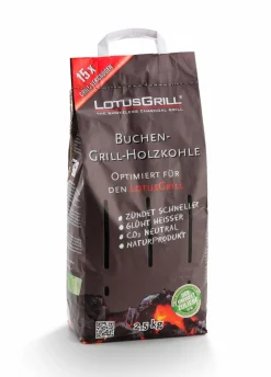 Grillkohle Buche 2,5 kg<LotusGrill Hot