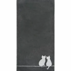 Hand- & Duschtücher|CaWö Gästetuch Cute Cats 30 x 50 cm Basalt