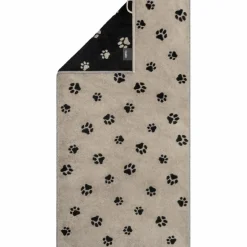 CaWö Hand- & Duschtücher-Handtuch Paws 50 x 100 cm Schwarz