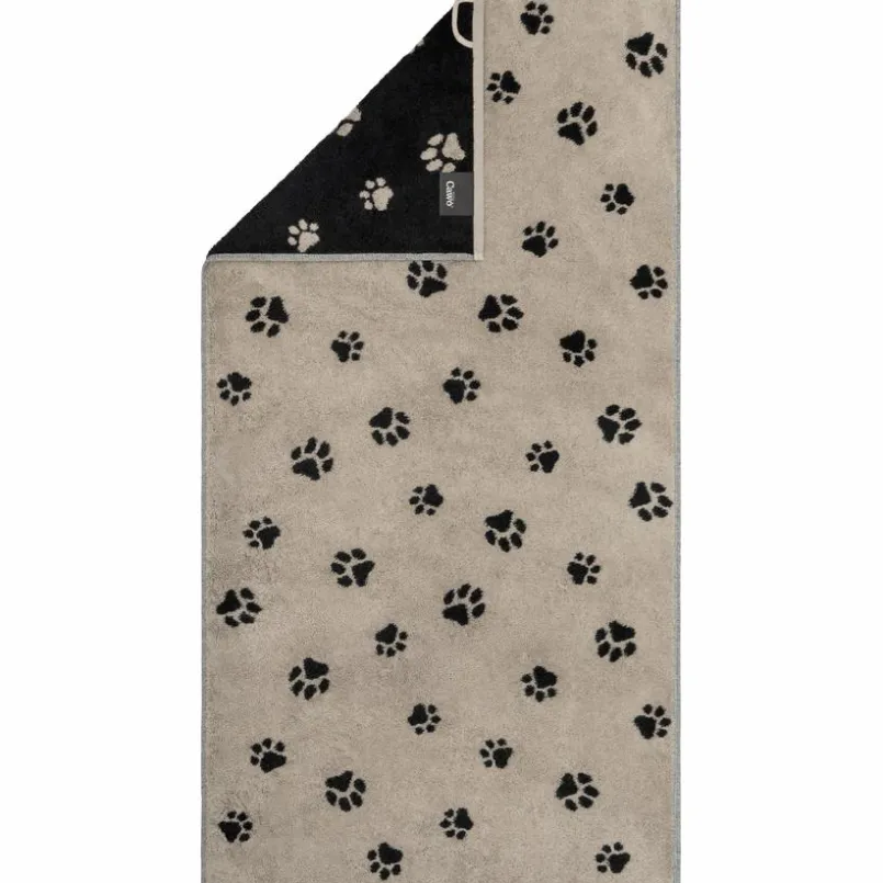 CaWö Hand- & Duschtücher-Handtuch Paws 50 x 100 cm Schwarz