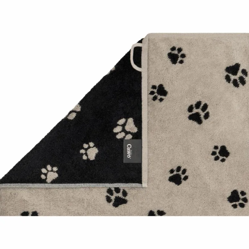 CaWö Hand- & Duschtücher-Handtuch Paws 50 x 100 cm Schwarz