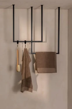 Badzubehör|Metallbude Handtuchhalter 2er-Set Tensi Schwarz