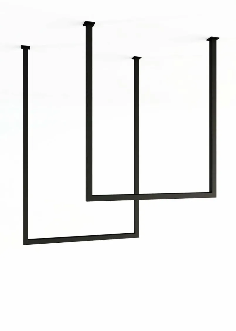 Badzubehör|Metallbude Handtuchhalter 2er-Set Tensi Schwarz