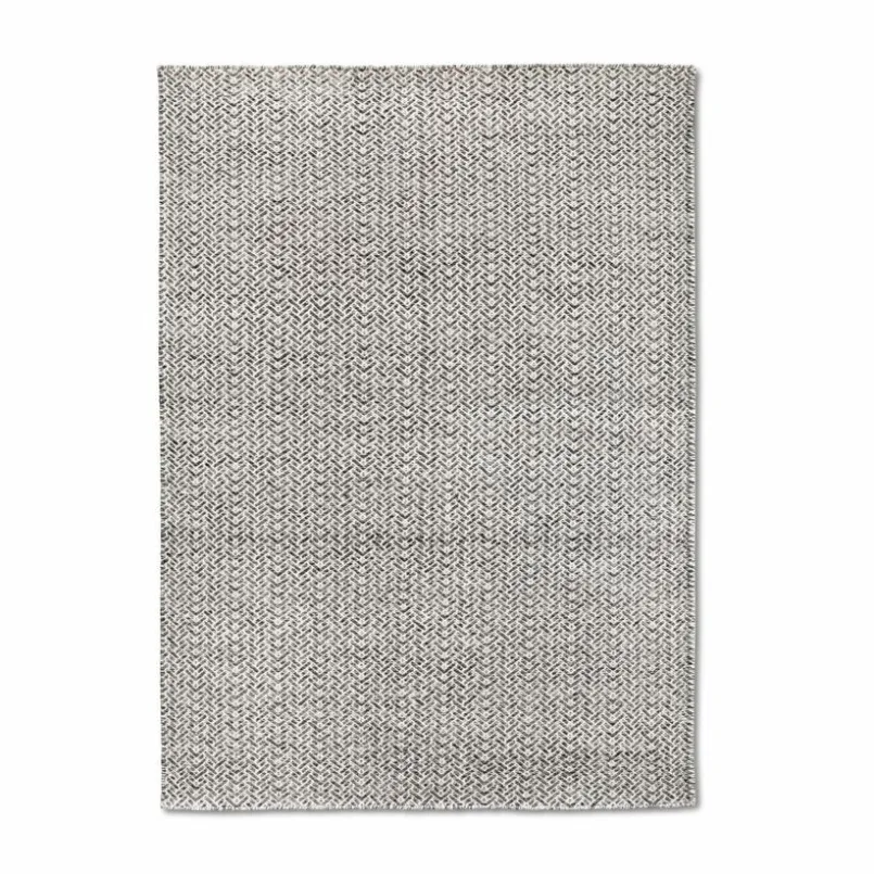 Natur(Look) Teppiche| Handwebteppich Gadini Durry 140 x 195 cm Schwarz / Gemustert