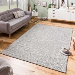 Natur(Look) Teppiche| Handwebteppich Lindos 140 x 195 cm Anthrazit