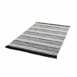 Natur(Look) Teppiche-Handwebteppich Tanaro Durry 120 x 170 cm Schwarz / Weiß