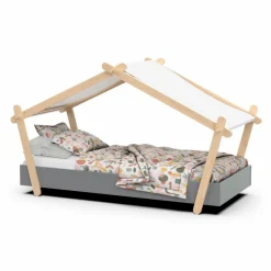 demeyere Kinderbetten|Kinderbetten-Hausbett Lodge 90 x 200 cm Grau