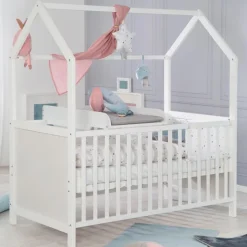 roba Baumann Babybetten|Babybetten-Hausbett Roba 70 x 140 cm Weiß