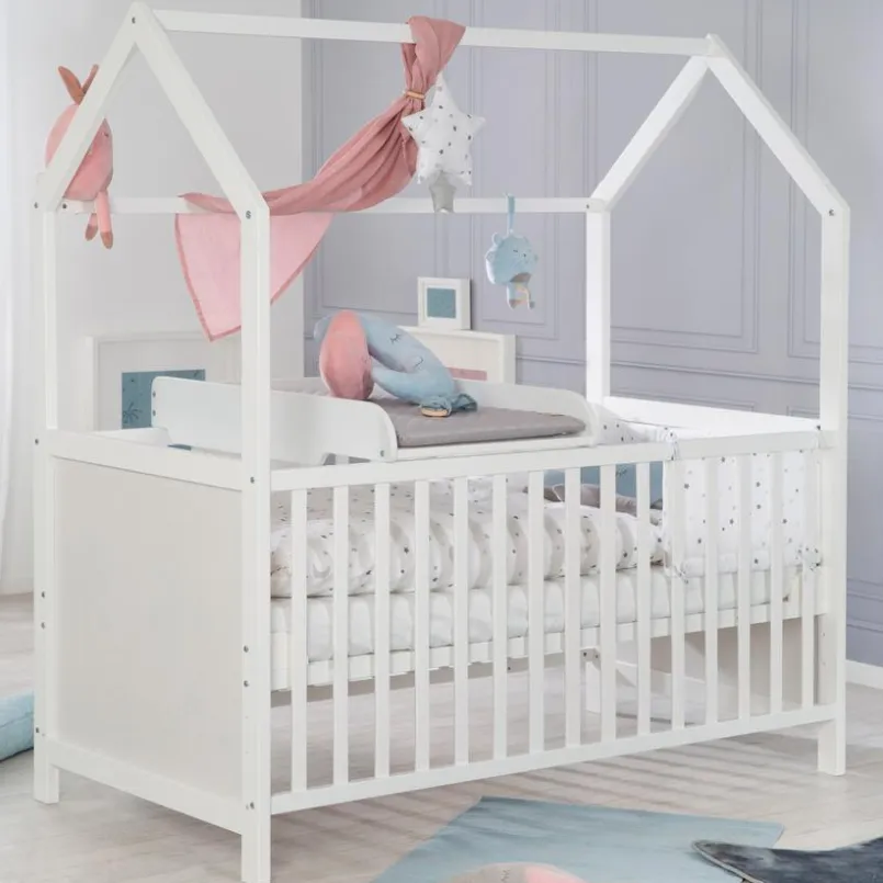 roba Baumann Babybetten|Babybetten-Hausbett Roba 70 x 140 cm Weiß