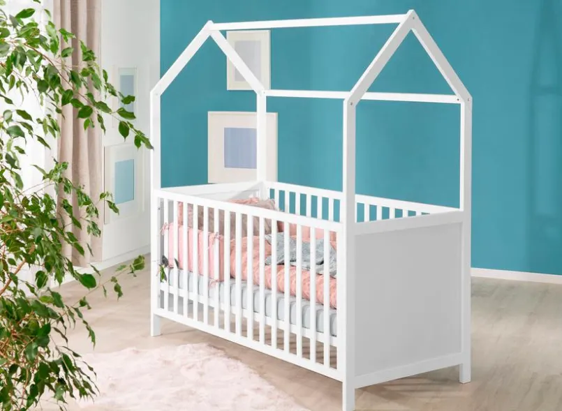 roba Baumann Babybetten|Babybetten-Hausbett Roba 70 x 140 cm Weiß
