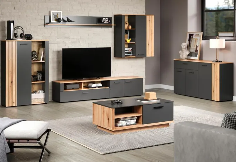 Kommoden|trendteam Highboard Esteban Anthrazit