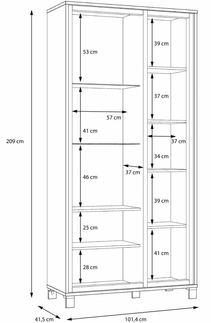 FORTE Kommoden-Highboard Farida Eiche Artisan