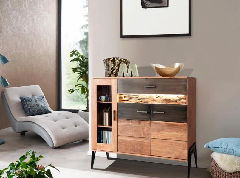 Kommoden|WOLFMÖBEL Highboard Hudson Akazie