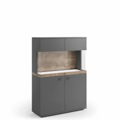 Vitrinen|Vitrinen|set one by Musterring Highboard Lancaster Grau
