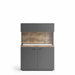 Vitrinen|Vitrinen|set one by Musterring Highboard Lancaster Grau