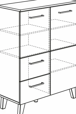 Kinderkommoden & -Nachttische|Kinderkommoden & -Nachttische|Paidi Highboard Oscar Weiß