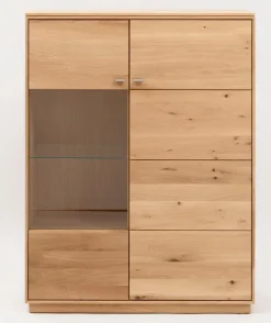 Kommoden|Kommoden|Boegner Highboard Alexandra Wildeiche Bianco
