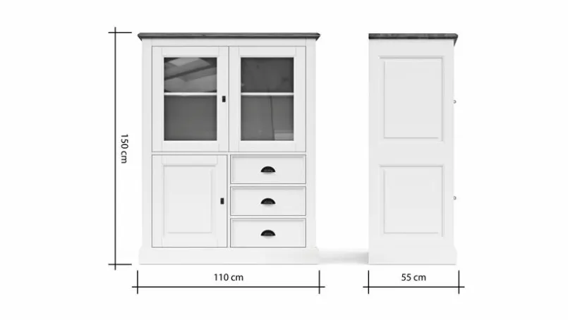 Stilreich Kommoden|Kommoden-Highboard Barreiro Weiß