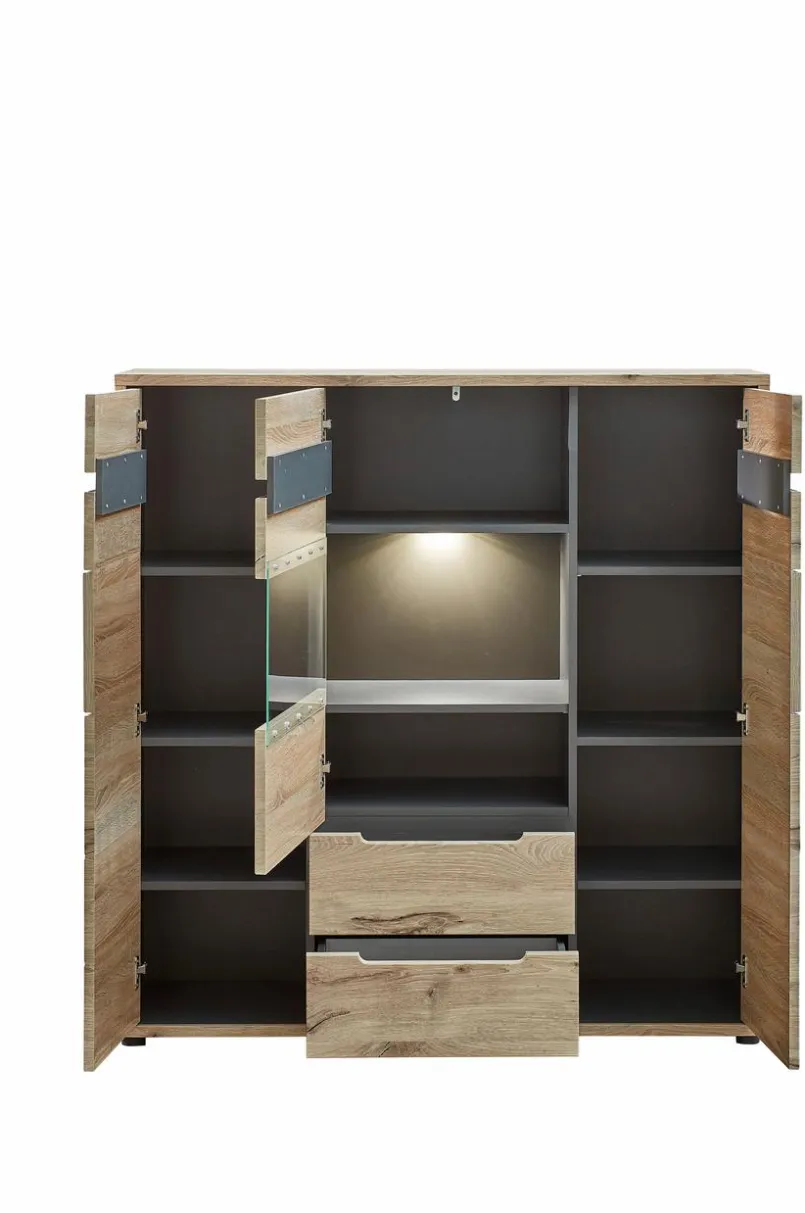 Kommoden|Kommoden|Innostyle Highboard Bellano Viking Oak