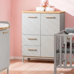 Babyzimmer Schränke & Regale|Babyzimmer Schränke & Regale|Paidi Highboard Benne Grau
