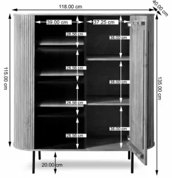 Kommoden|Kommoden|WOLFMÖBEL Highboard Bronx 4477 Akazie