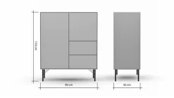 RAUM.FREUNDE Kommoden-Highboard Edge Weiß