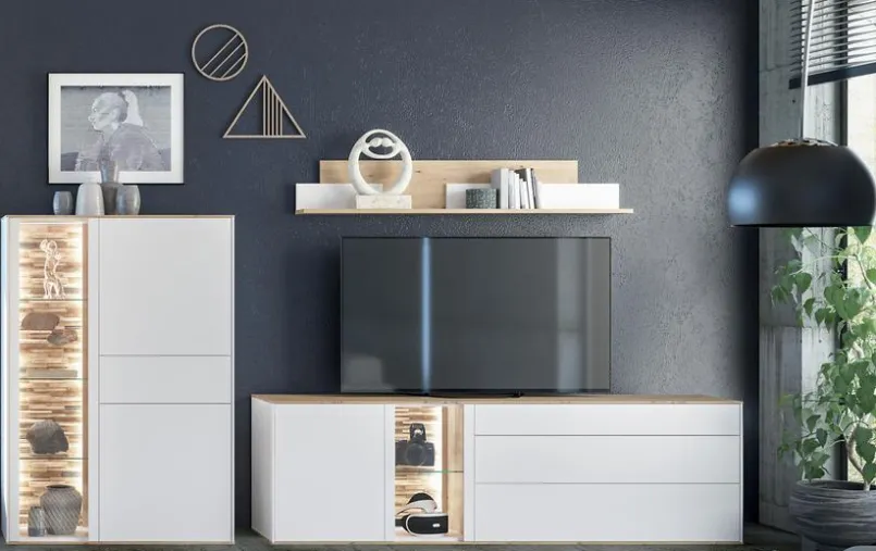 Mäusbacher Kommoden|Kommoden-Highboard Meran Weiß / Matt