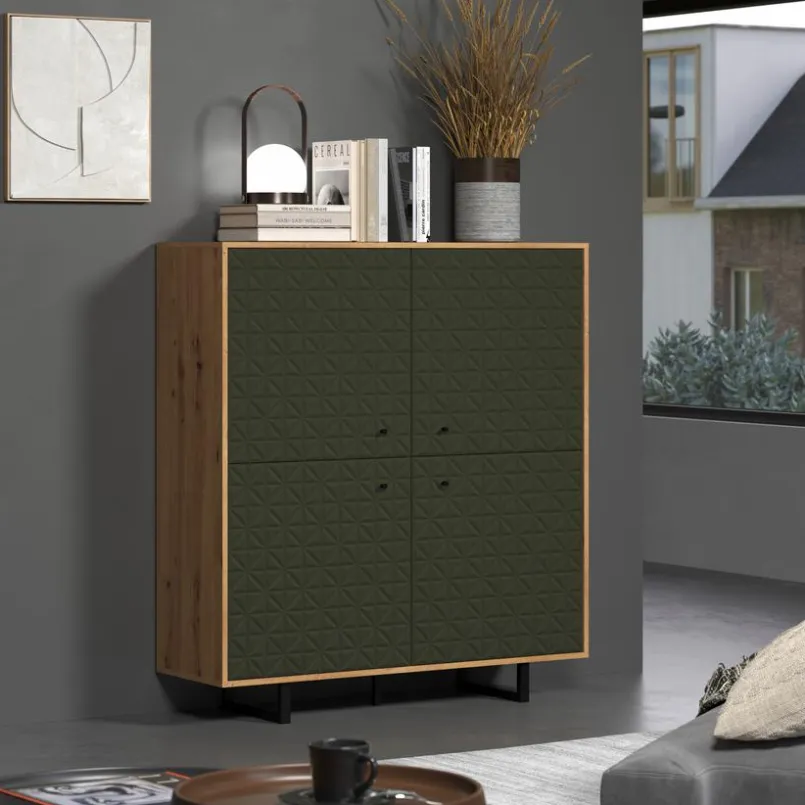 Kommoden|trendteam Highboard Sentra Dunkelgrün