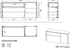 Germania Schuhschränke-Hänge-Schuhschrank Mondello Kaschmir