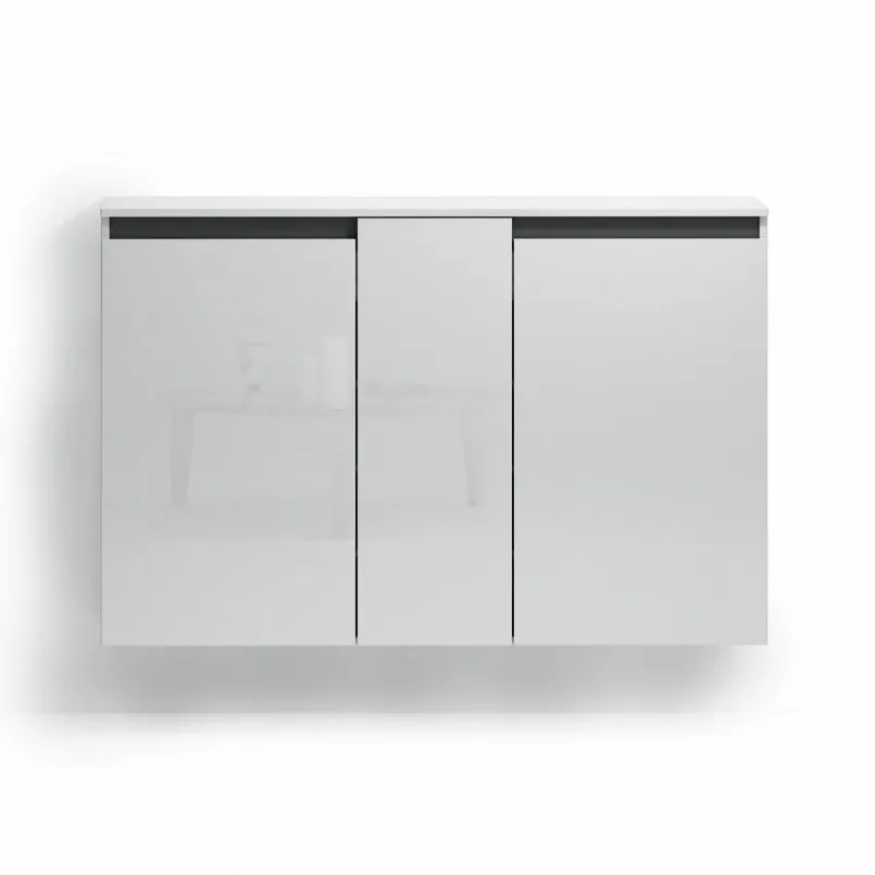 Schuhschränke| Hängeschuhschrank Zippo Weiß Hochglanz