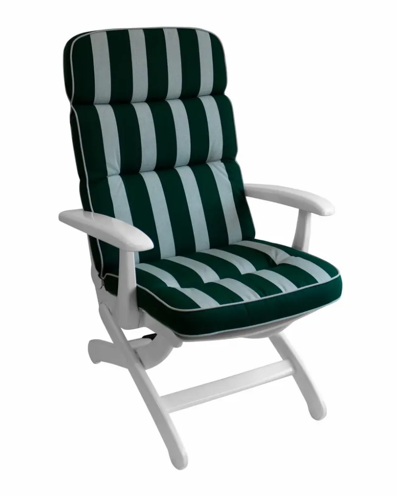 Gartenstuhl-Auflagen| Hochlehner-Auflage Kreta 50 x 123 cm Grün