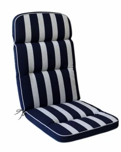 Gartenstuhl-Auflagen-Hochlehner-Auflage Kreta 50 x 123 cm Blau