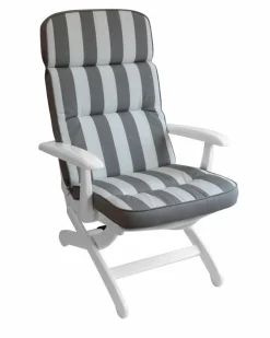 Gartenstuhl-Auflagen| Hochlehner-Auflage Kreta 50 x 123 cm Grau