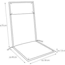 Gartenstuhl-Auflagen-Hochlehner-Auflage Unica 116 x 50 cm Beige