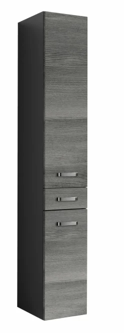 Badschränke|Held-Möbel Hochschrank Bologna Eiche Rauchsilber / Graphitgrau