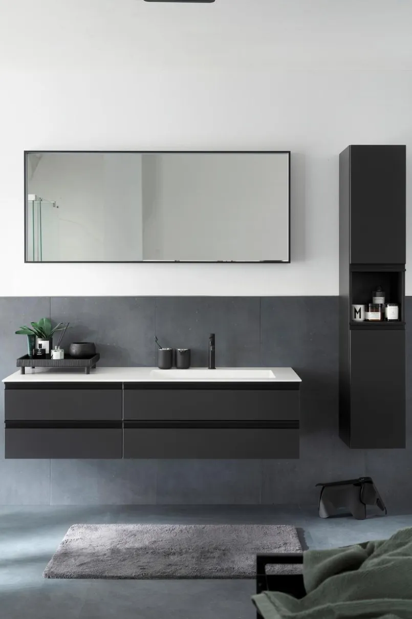 Badschränke|SCHÖNER WOHNEN-Kollektion Hochschrank Bilbao HNA 0230 03 Grau