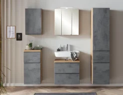 Badschränke|Held-Möbel Hochschrank Monza Eiche / Beton