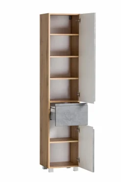 Badschränke|Held-Möbel Hochschrank Monza Eiche / Beton