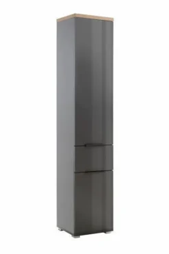 Composad Badschränke-Hochschrank Mundi Grau / Eiche