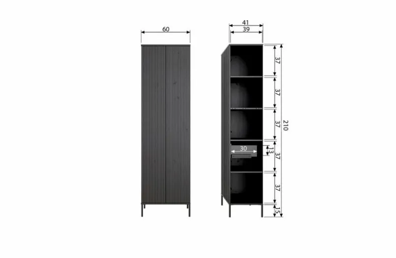 Kommoden-Hochschrank New Gravure Grau