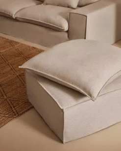 Kave Home Hocker & Poufs-Hocker Anarela Beige