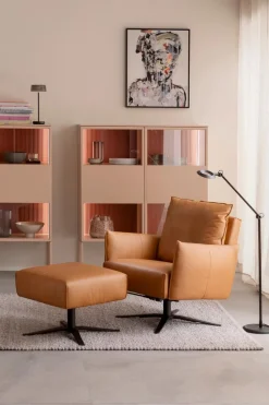 SCHÖNER WOHNEN-Kollektion Hocker & Poufs-Hocker Lineo Cognac