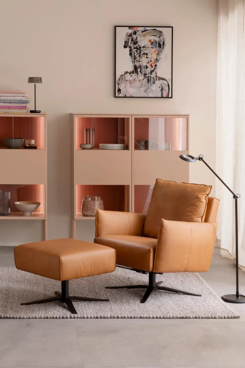 SCHÖNER WOHNEN-Kollektion Hocker & Poufs-Hocker Lineo Cognac