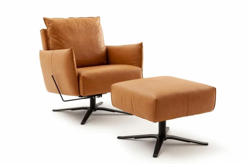 SCHÖNER WOHNEN-Kollektion Hocker & Poufs-Hocker Lineo Cognac