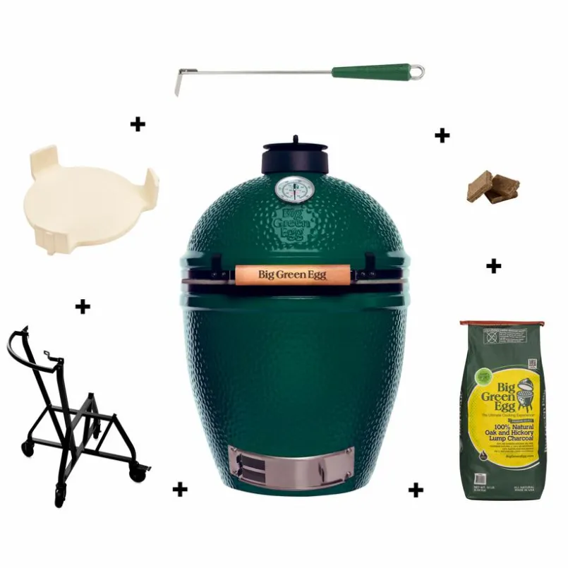 Big Green Egg Holzkohlegrills-Holzkohlegrill Set Large Grün