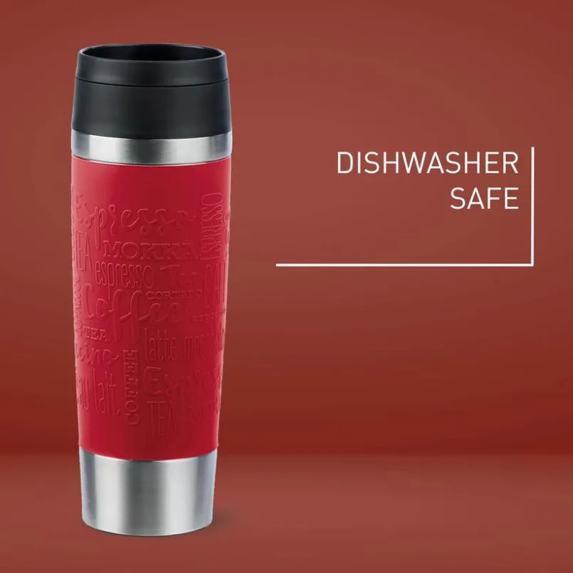 emsa Thermobecher|Kaffee & Tee-Isolierbecher Travel Mug Classic 500 ml Dunkelrot