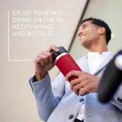 emsa Thermobecher|Kaffee & Tee-Isolierbecher Travel Mug Classic 500 ml Dunkelrot