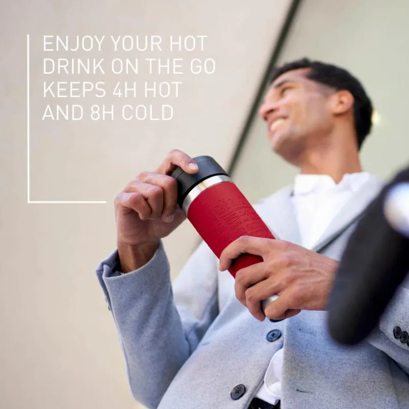 emsa Thermobecher|Kaffee & Tee-Isolierbecher Travel Mug Classic 500 ml Dunkelrot