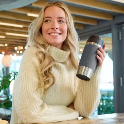 emsa Thermobecher|Kaffee & Tee-Isolierbecher Travel Mug Classic 500 ml Dunkelrot