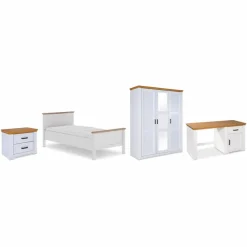 Inter Link Kinder- & Jugendzimmer-Komplettsets|Kinder- & Jugendzimmer-Komplettsets-Jugendzimmer-Set Maluno 4tlg. Weiß